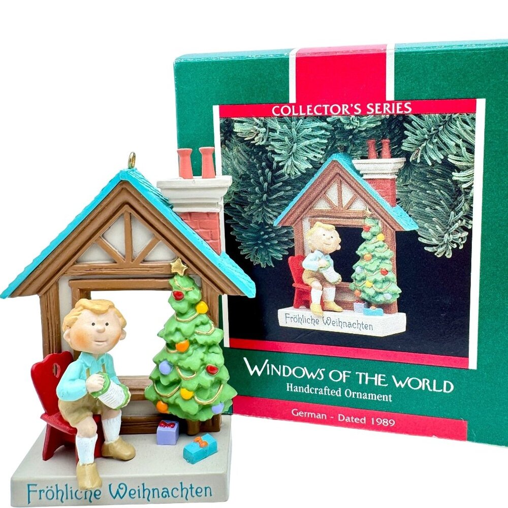 Hallmark Keepsake Ornament 1989 Windows Of The World Fröhliche Weihnachten